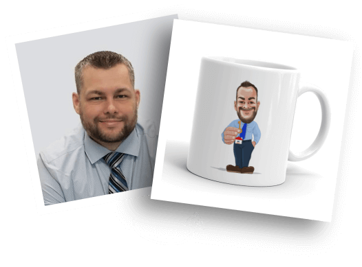 Before/After Caricature Mug