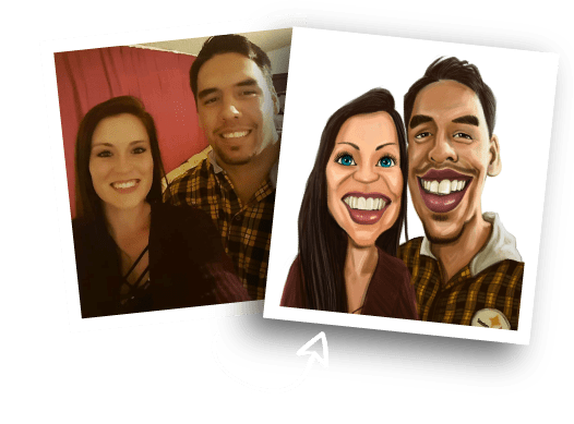 Before/Afer Couple Caricature
