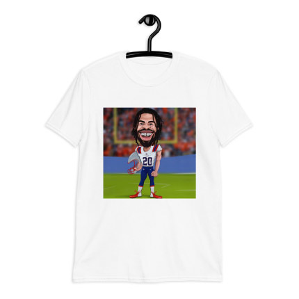 FootballCaricature Drawing on T-shirt Print