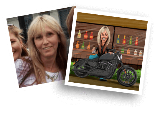 Before/After Motorcycle Caricature