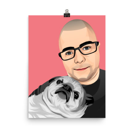 Pet Caricature Drawing on Poster