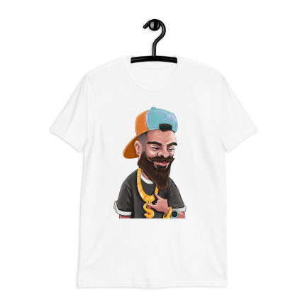 Singer Caricature Drawing on T-shirt Print